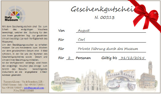 Geschenkgutschein – Florenz Museen