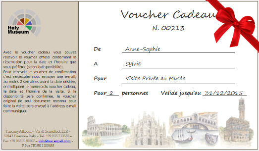 Voucher Cadeau – Muses de Florence